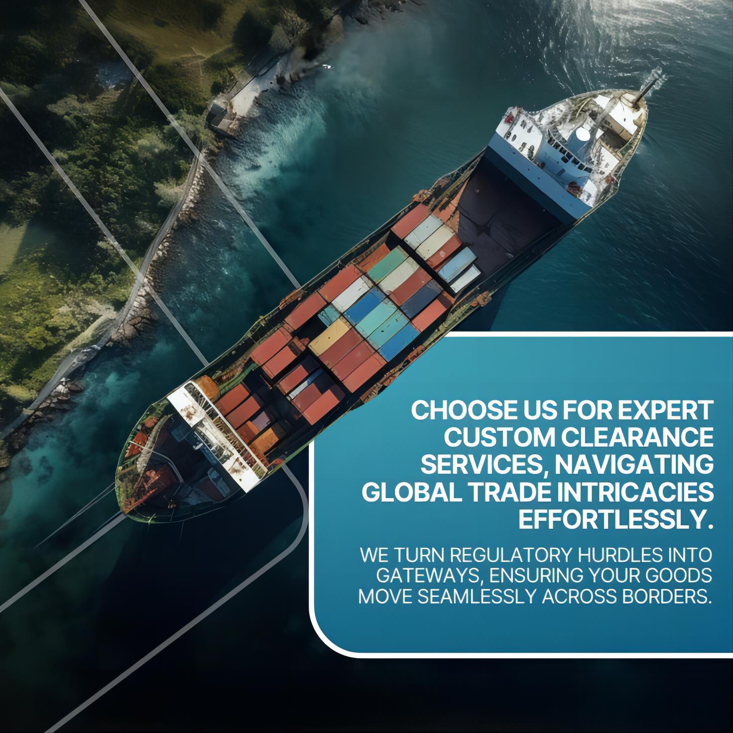 Global cargo ship transporting containers from China