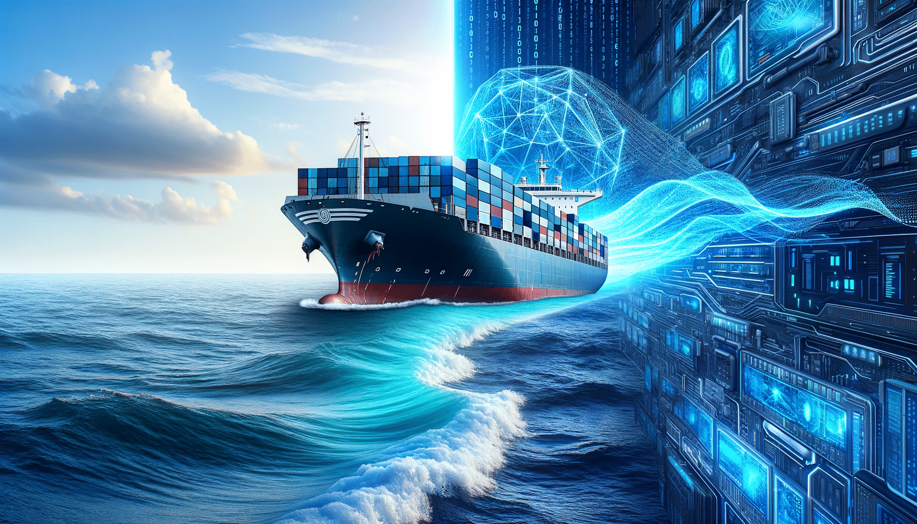 Cargo ship transporting containers from China to Australia